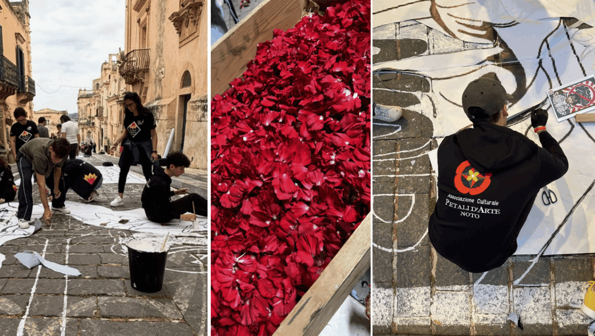 Noto, l’Infiorata entra nel vivo: oggi la lunga notte di via Nicolaci (e il cielo è limpido)